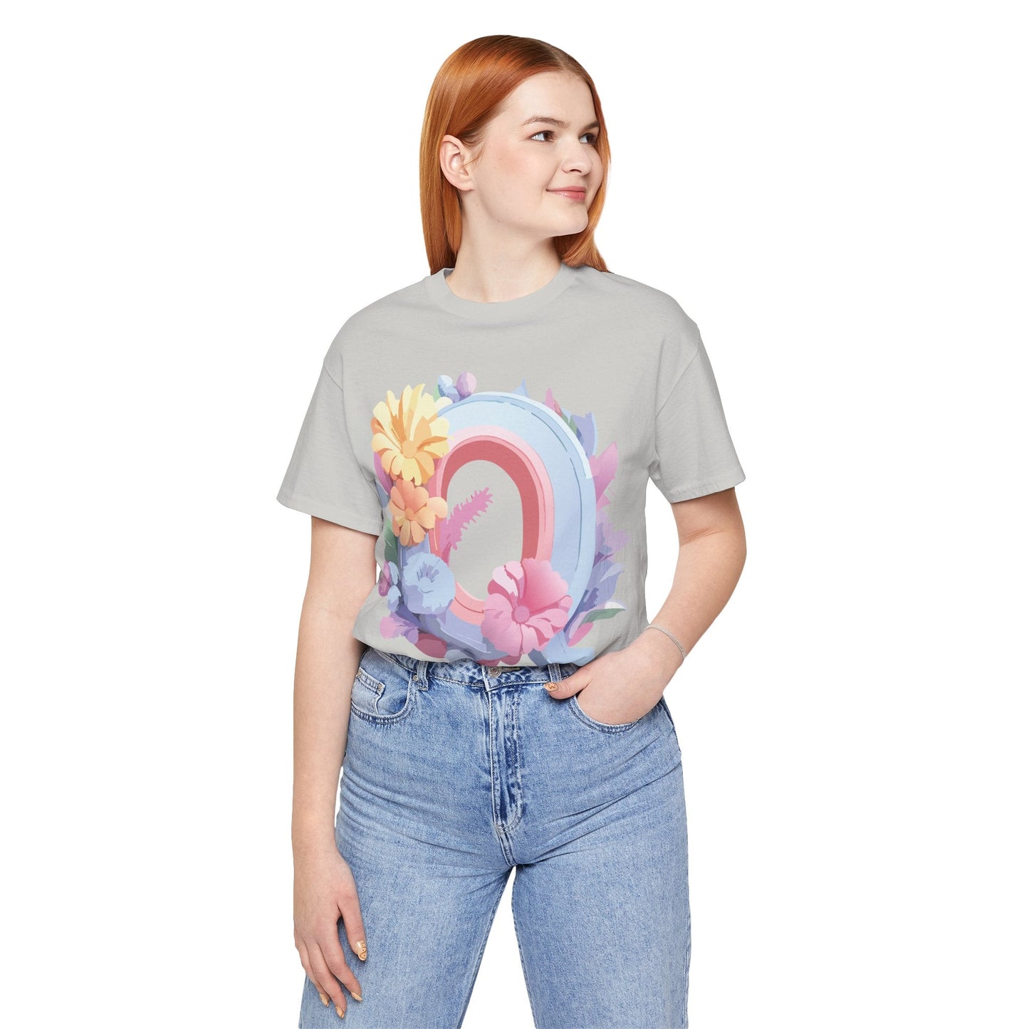 Unisex Letter Q Graphic Tee By Adelpha Vintage Inspired Art Design Short Sleeve Shirt