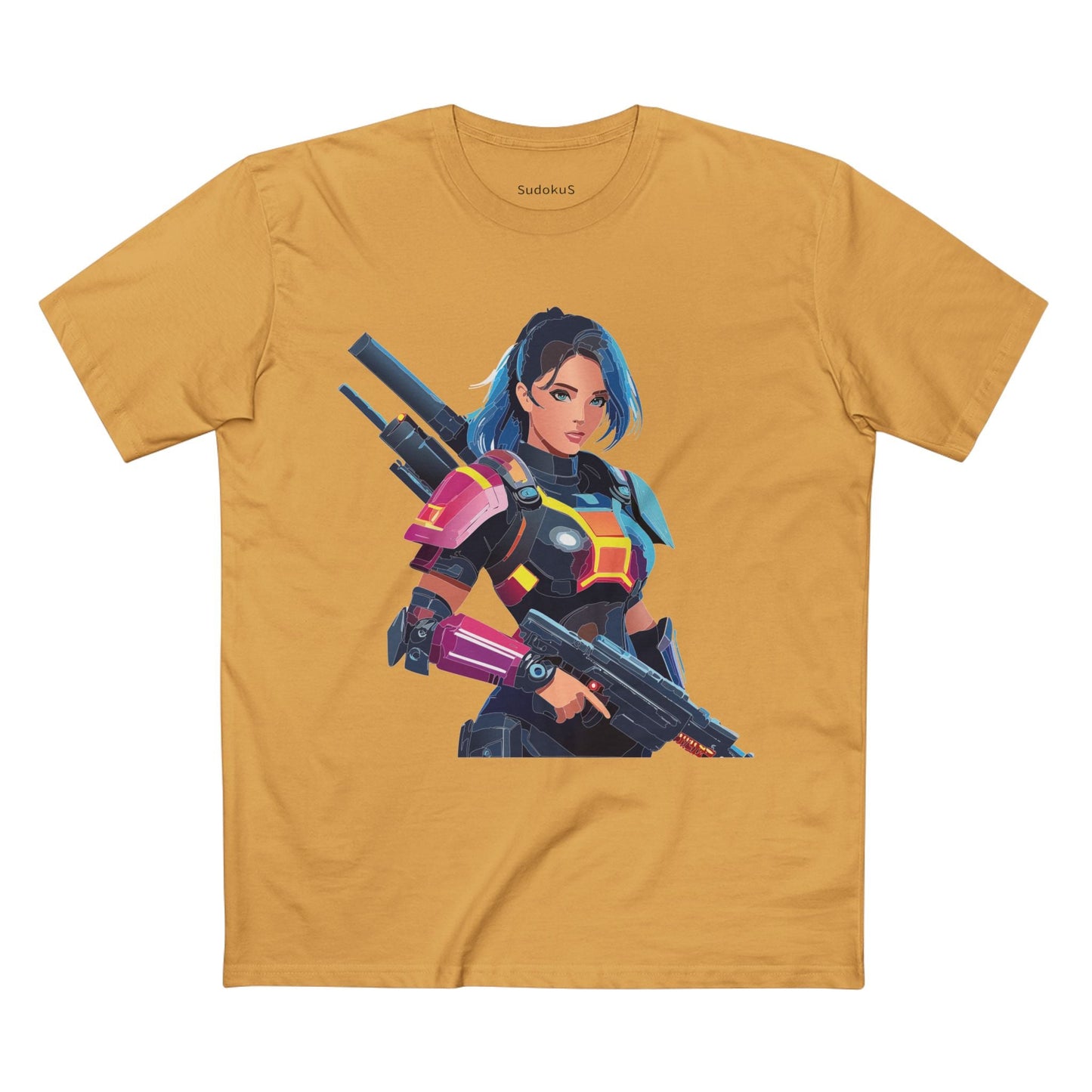 Army-woman Graphic Unisex 100 Cotton Staple Tee 21