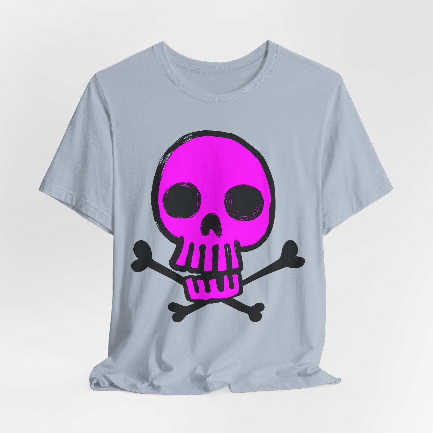 Pink Skull Graphic Design Tee, Skull Shirt, Vintage Tees, Art Design T-Shirt, Vintage Graphic Tee, Art Shirts with Skulls