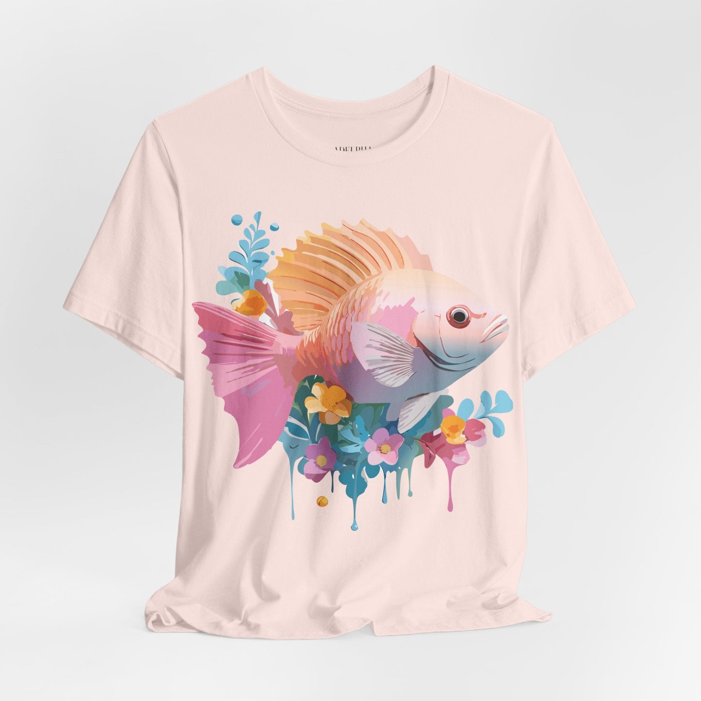 Adelpha Fish Shirt Unisex Graphic Tee With Vintage Inspired Artwork Short Sleeve