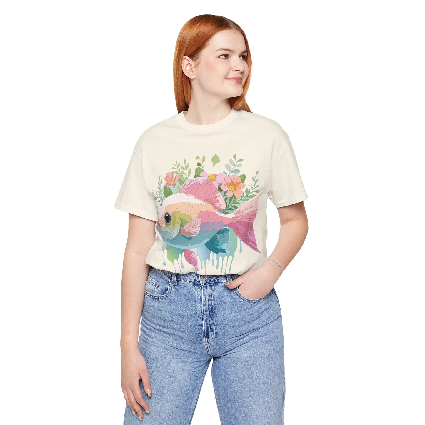 Fish Graphic Unisex 100 Cotton Vintage Artwork Tee 1