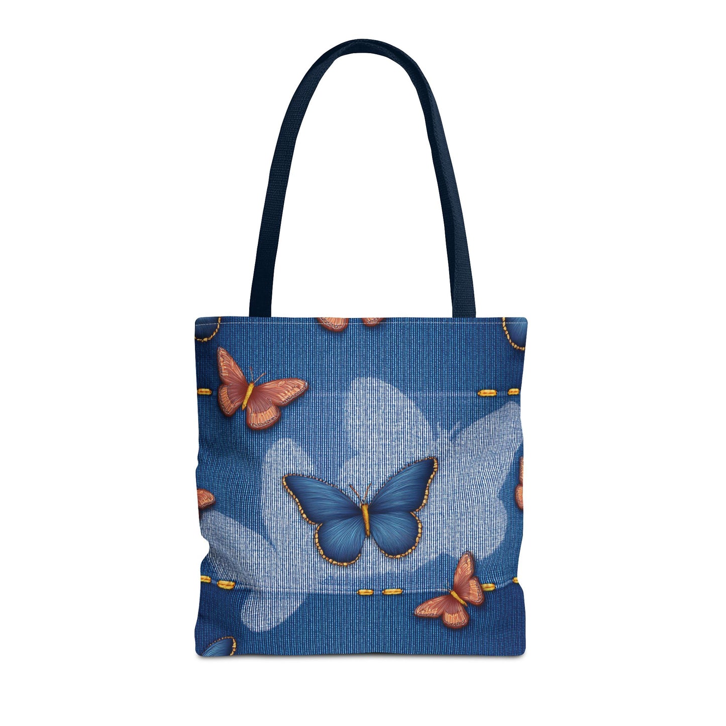 Denim Fabric Imitation Print Unisex Canvas Bag Poly Spun 3 Sizes Tote Bag 176