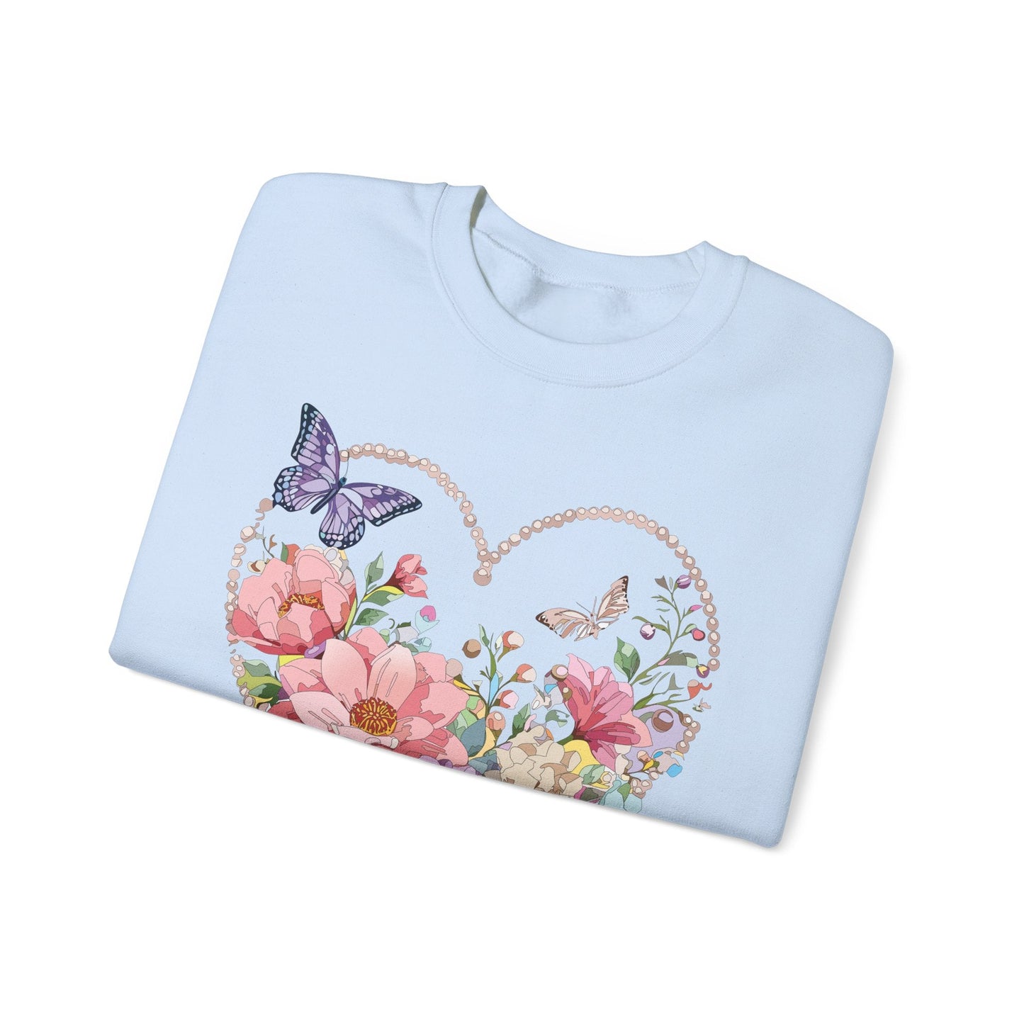 Floral Heart Sweatshirt Unisex Floral Love Crewneck Heavy Blend Gift For Valentine Day Cold Weather
