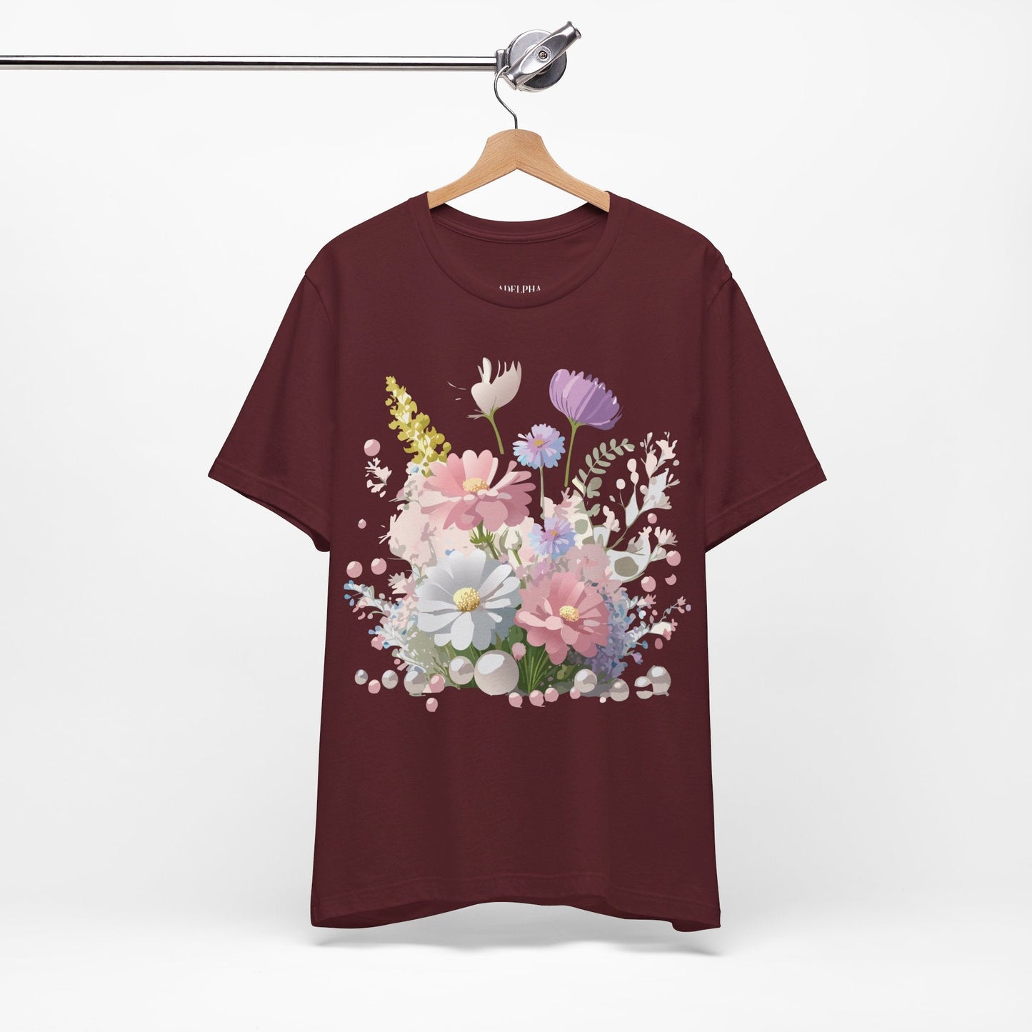 Adelpha Floral Graphic T Shirt Unisex Jersey Short Sleeve Art Design Vintage Inspired Premium