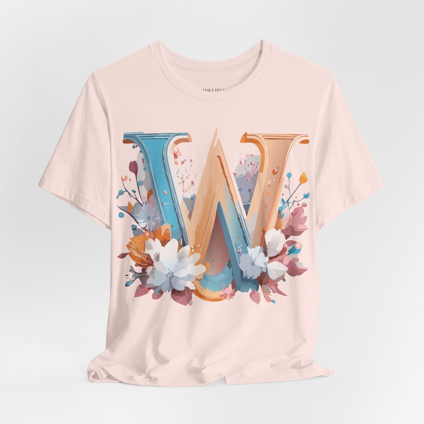 Letter W Shirt Graphic Tee Unisex Adelpha Vintage Inspired Art Design Short Sleeve