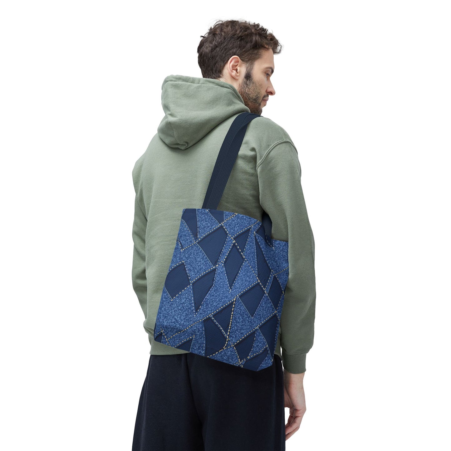 Denim Fabric Imitation Print Unisex Canvas Bag Poly Spun 3 Sizes Tote Bag 103