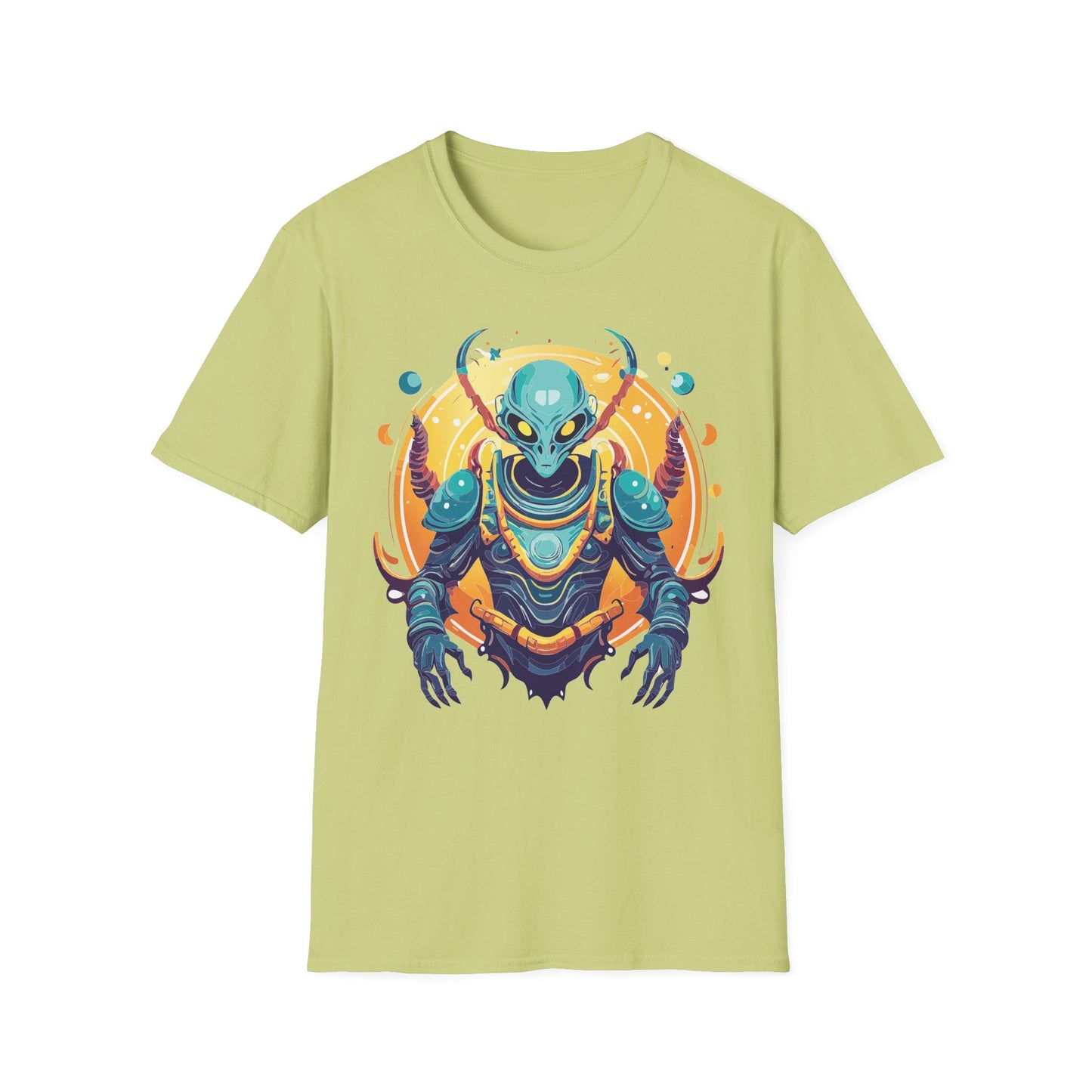 Alien Graphic Unisex Cotton Softstyle UFO Artwork Tee 16