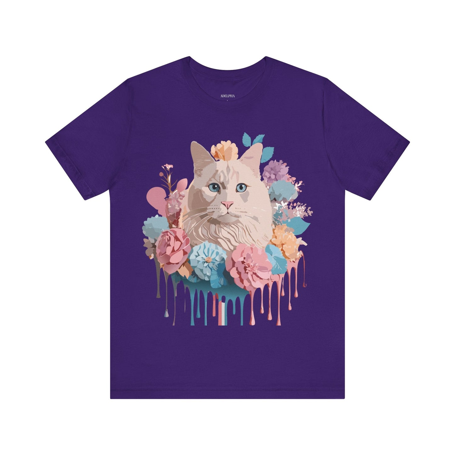 Cat Graphic Tee Unisex Short Sleeve Shirt By Adelpha Vintage Art Design