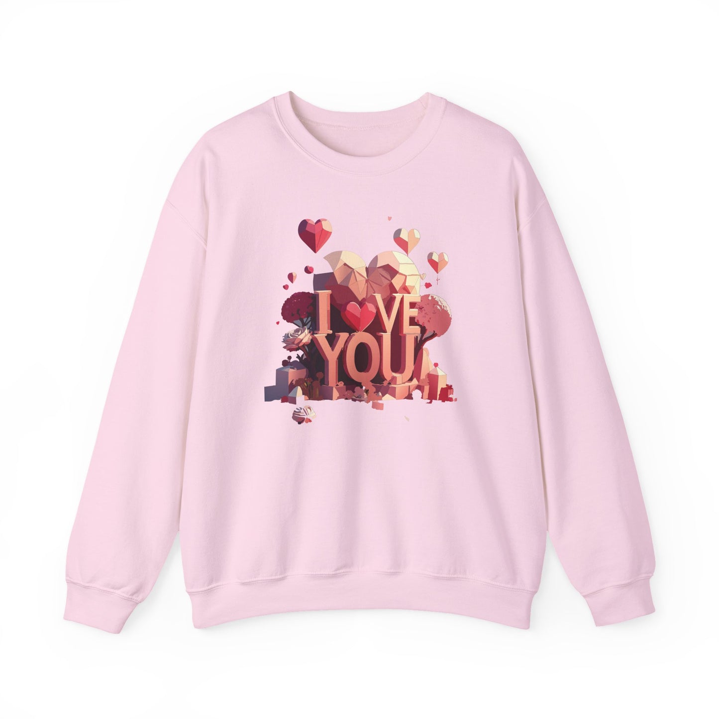 Unisex Big Heart Love Sweatshirt, Love Heart Sweatshirt, Floral Love Sweatshirt, 50/50 Cotton-Poly Valentine's Day Sweatshirt 10