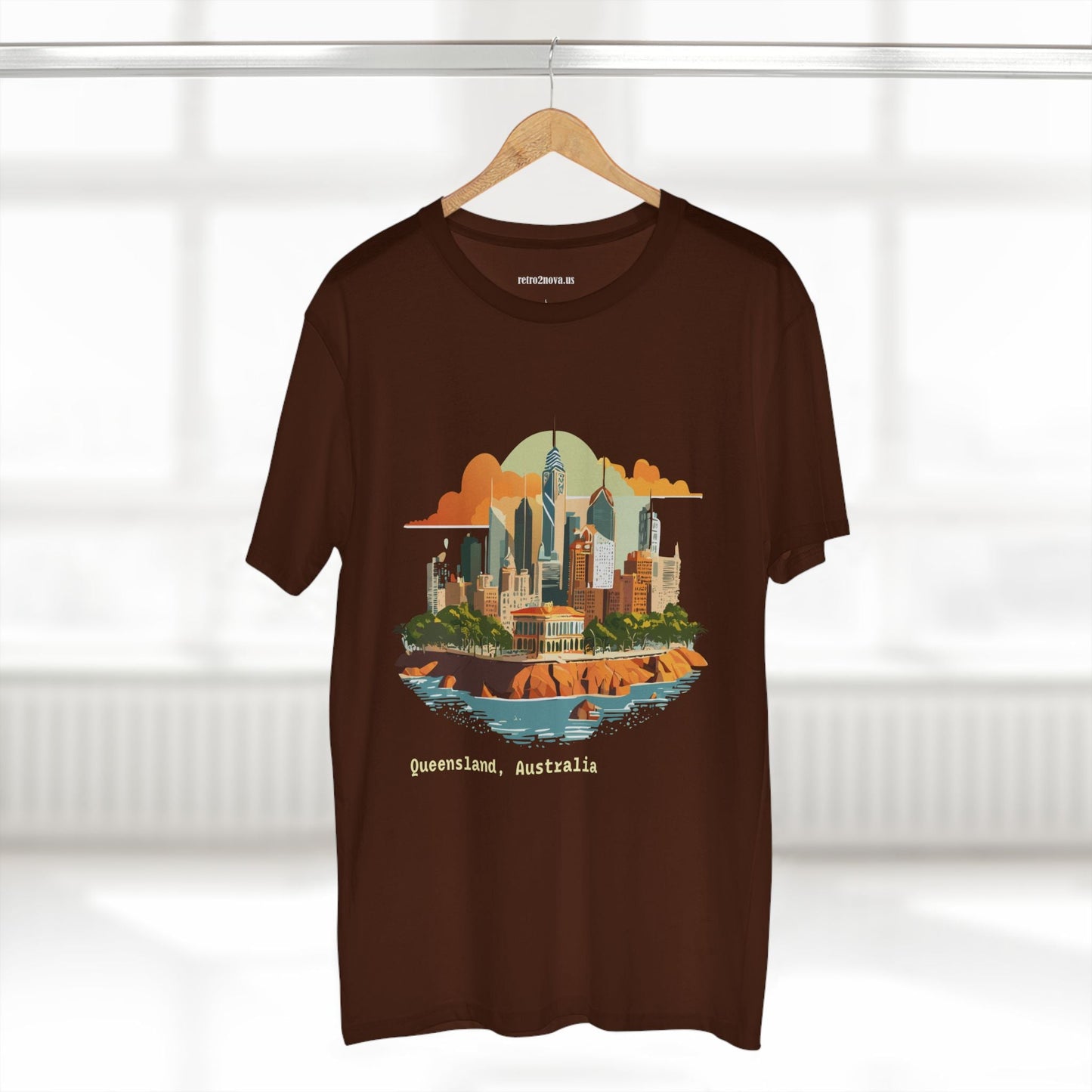 Unisex Travel Shirt Australia Art Tee Premium Cotton Original Design Retro2Nova TT65