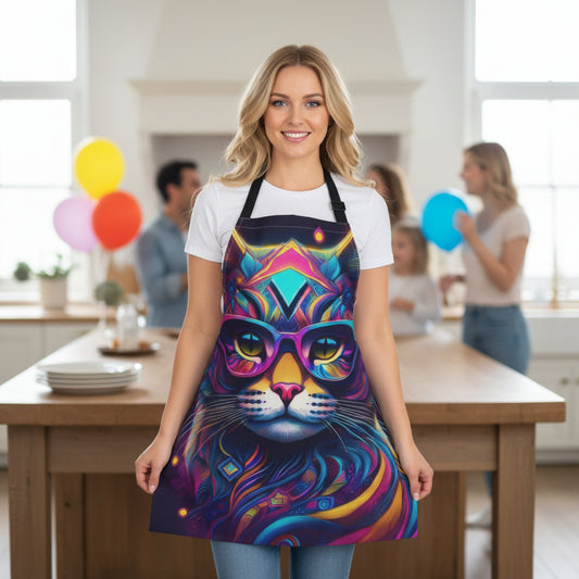 Cat 100% Polyester Stain-resistant 31.5 x 25.6  Art Print Canvas Apron 4