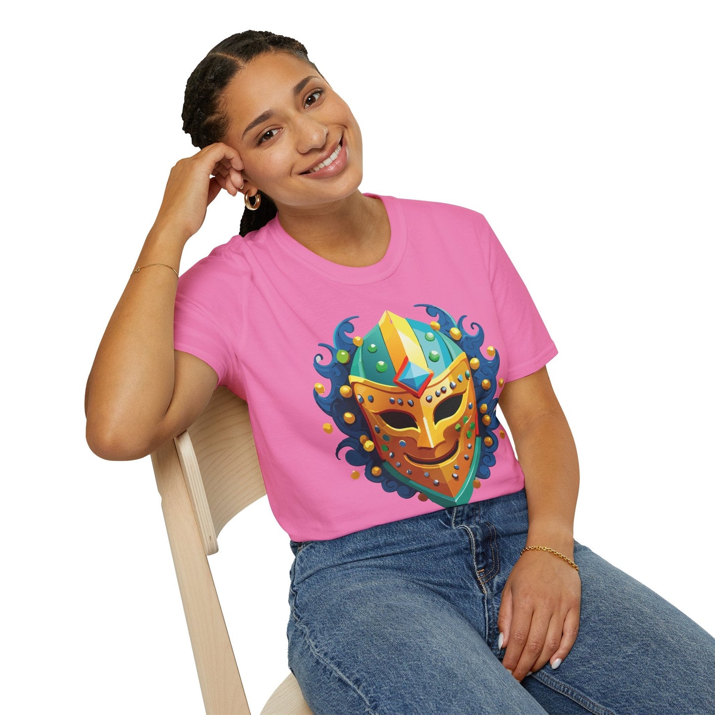 Mask Graphic Unisex Cotton Masquerade Design Artwork Tee 11