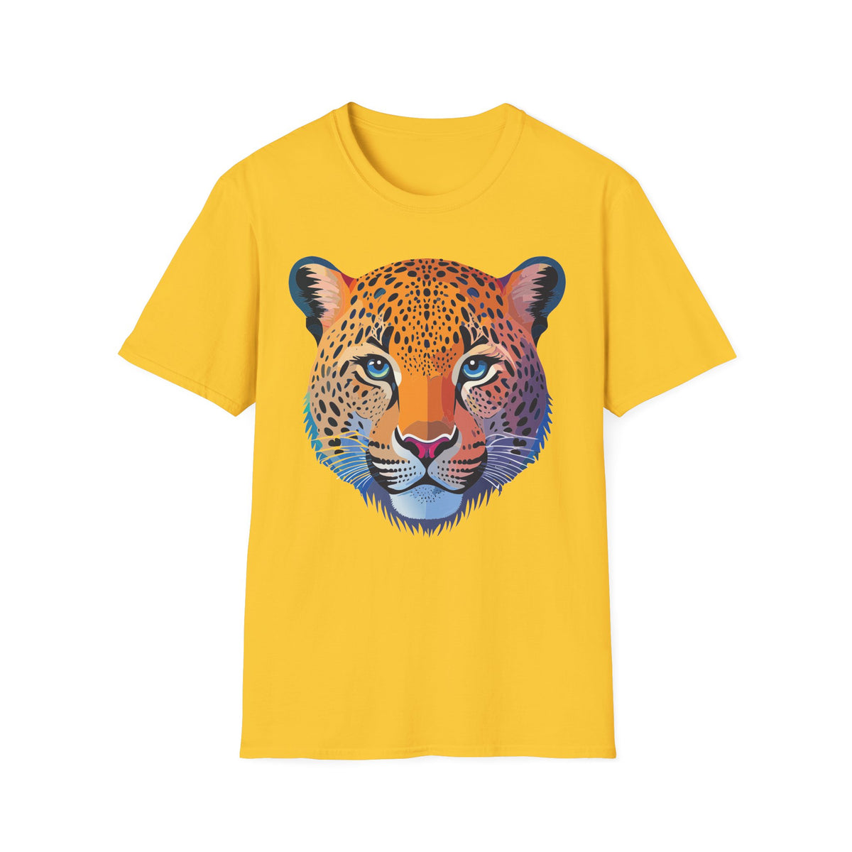 Colorful Leopard Face T-Shirt | Vibrant Wildlife Animal Tee
