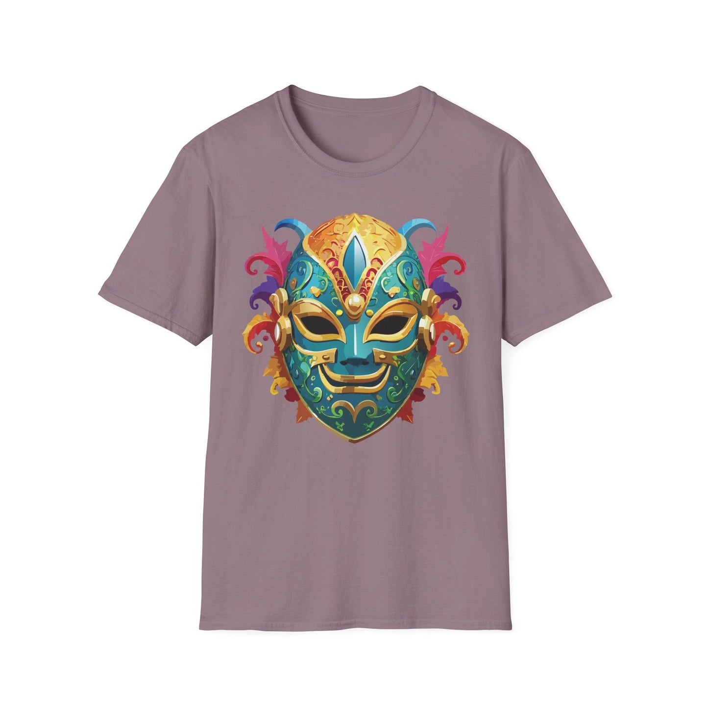 Mask Tee Shirt Unisex Softstyle Gildan 64000 100 Percent Ring Spun Cotton Comfortable Masquerade Tee