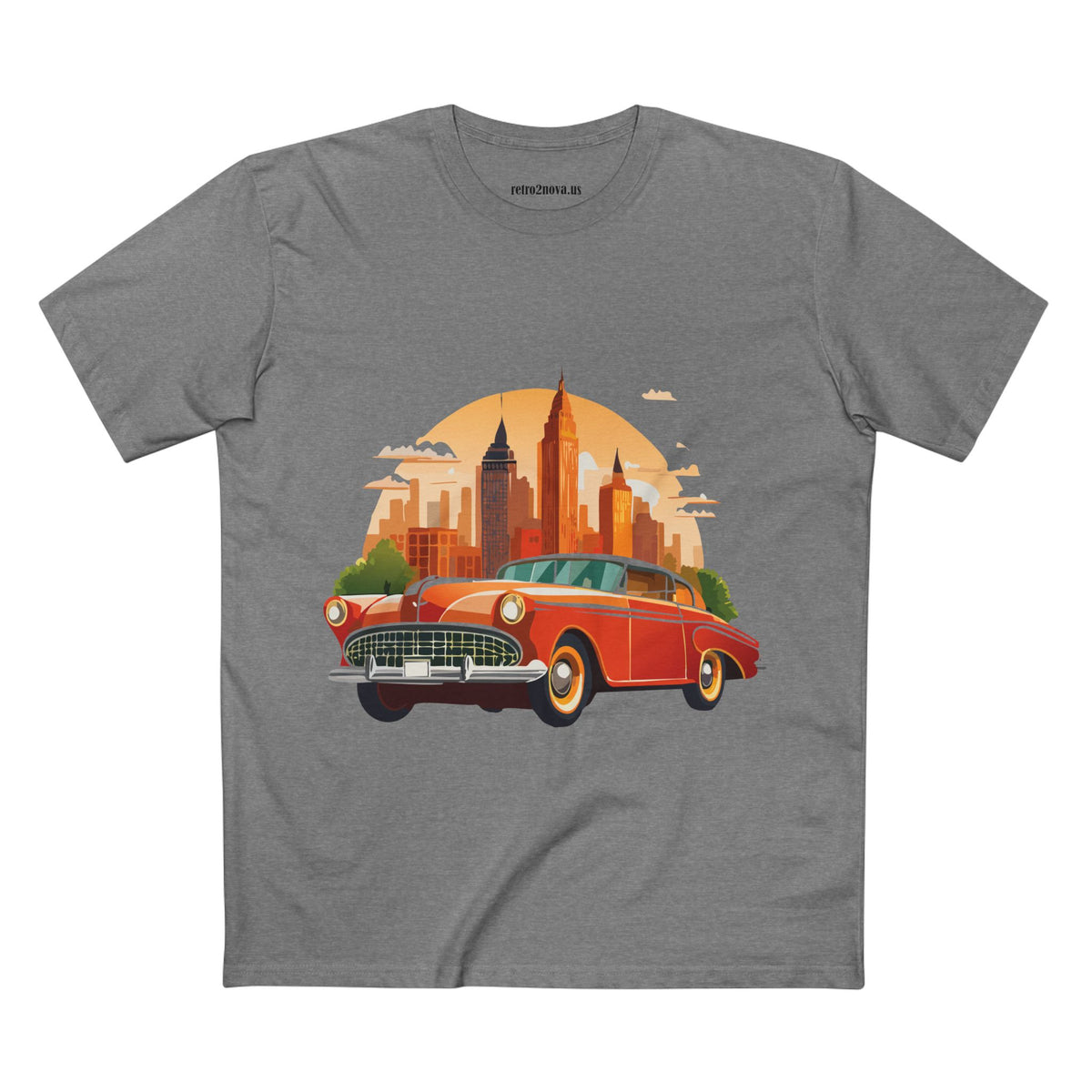 Retro Car Vintage Graphic Tee Staple Unisex 100 Cotton Tee Shirt - RC-1