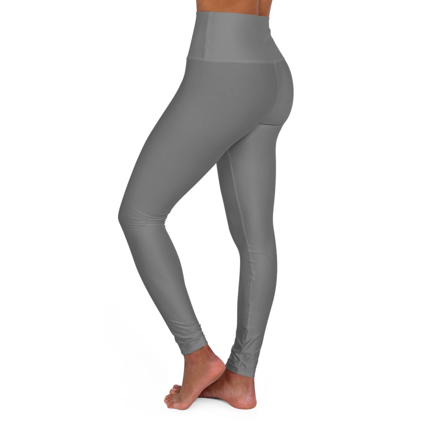 True Grey Color High-Waist Yoga Leggings Women's Seamless Poly-Span Stretchy Pants XS-2XL