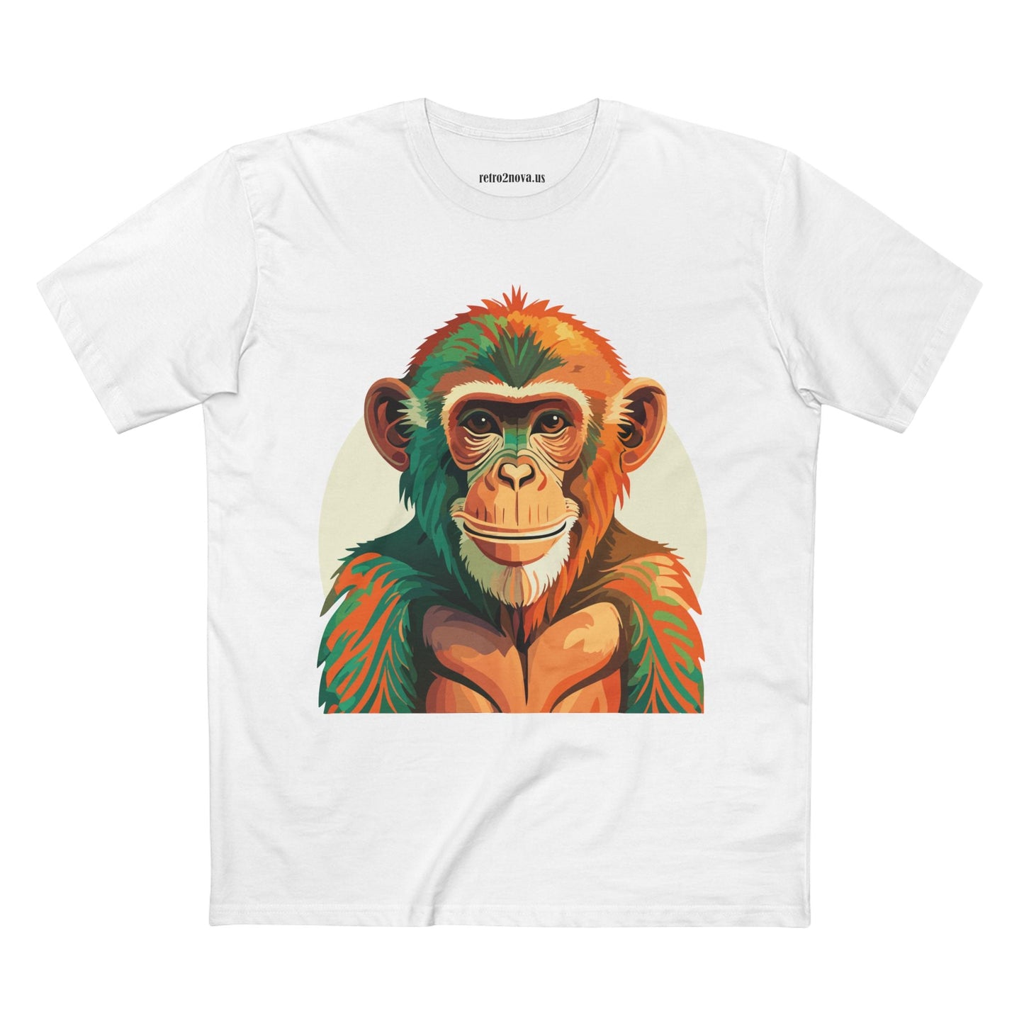 Unisex Monkey Shirt Premium Cotton Tee With Original Art Design From Retro2Nova Comfortable Everyday Wear Art Collection