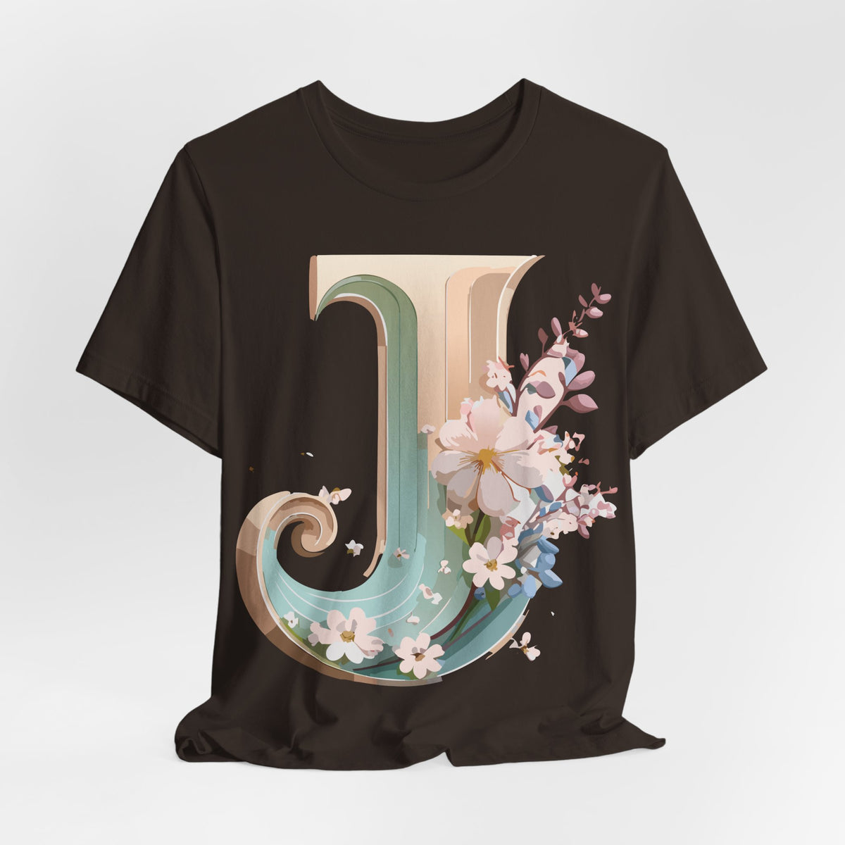 Letter J Graphic Unisex Cotton Bella+Canvas Tee with Art Letter Design