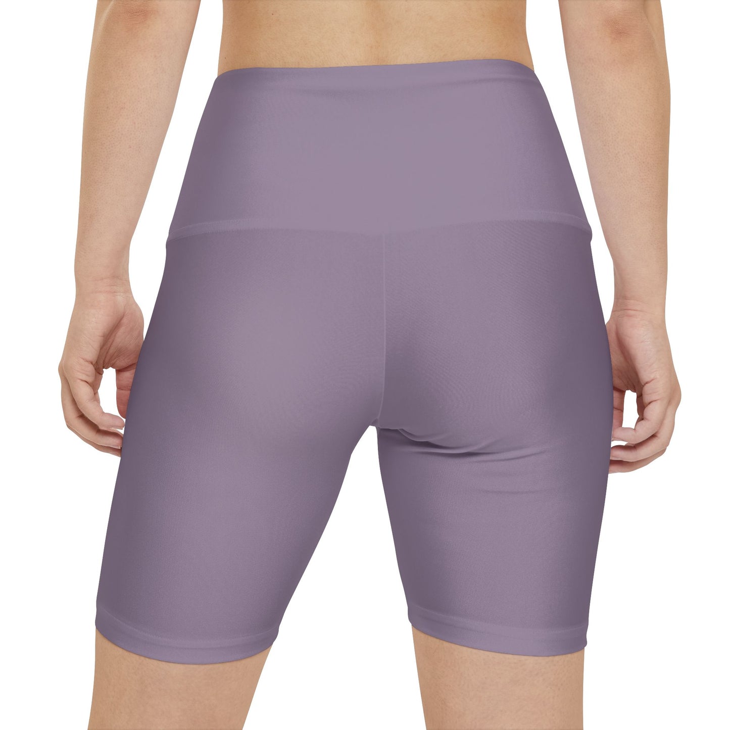 Dusty Purple Lavender High-Waist Women's Workout Shorts — Comfortable AOP Bike Shorts for Yoga & Gym