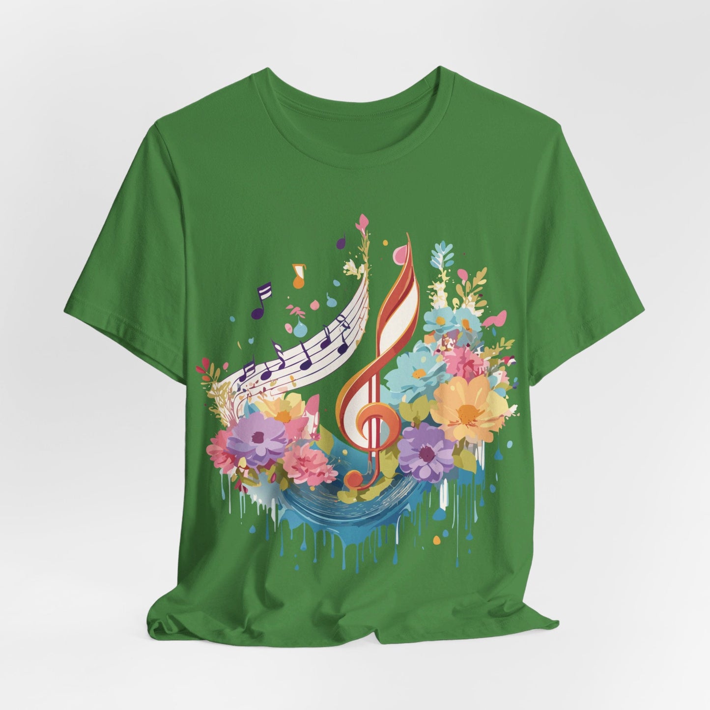 Music Graphic Unisex 100 Cotton Vintage Art with Musical Elements Tee 106