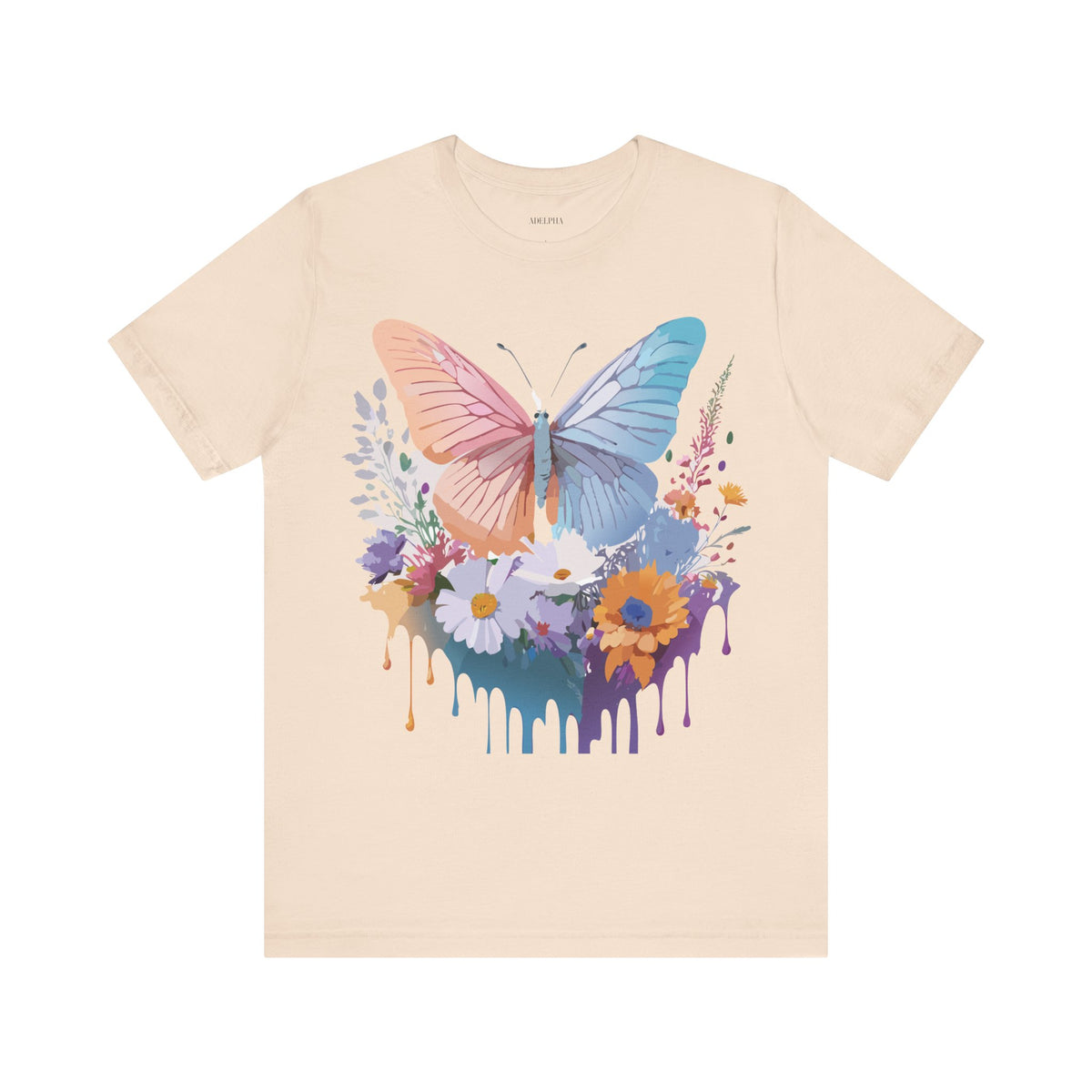 Butterfly Graphic Unisex Cotton Bella+Canvas Tee with Art Design n30