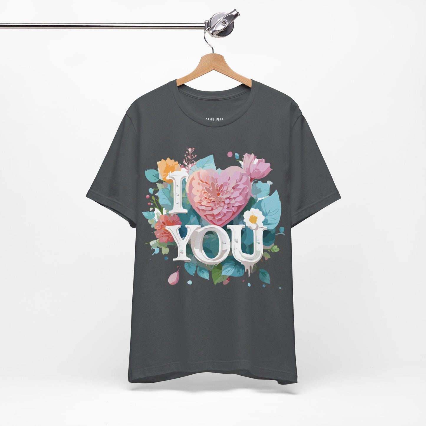 Valentine Day Graphic Unisex 100 Cotton Vintage Artwork with Love and Flower Design Tee 9