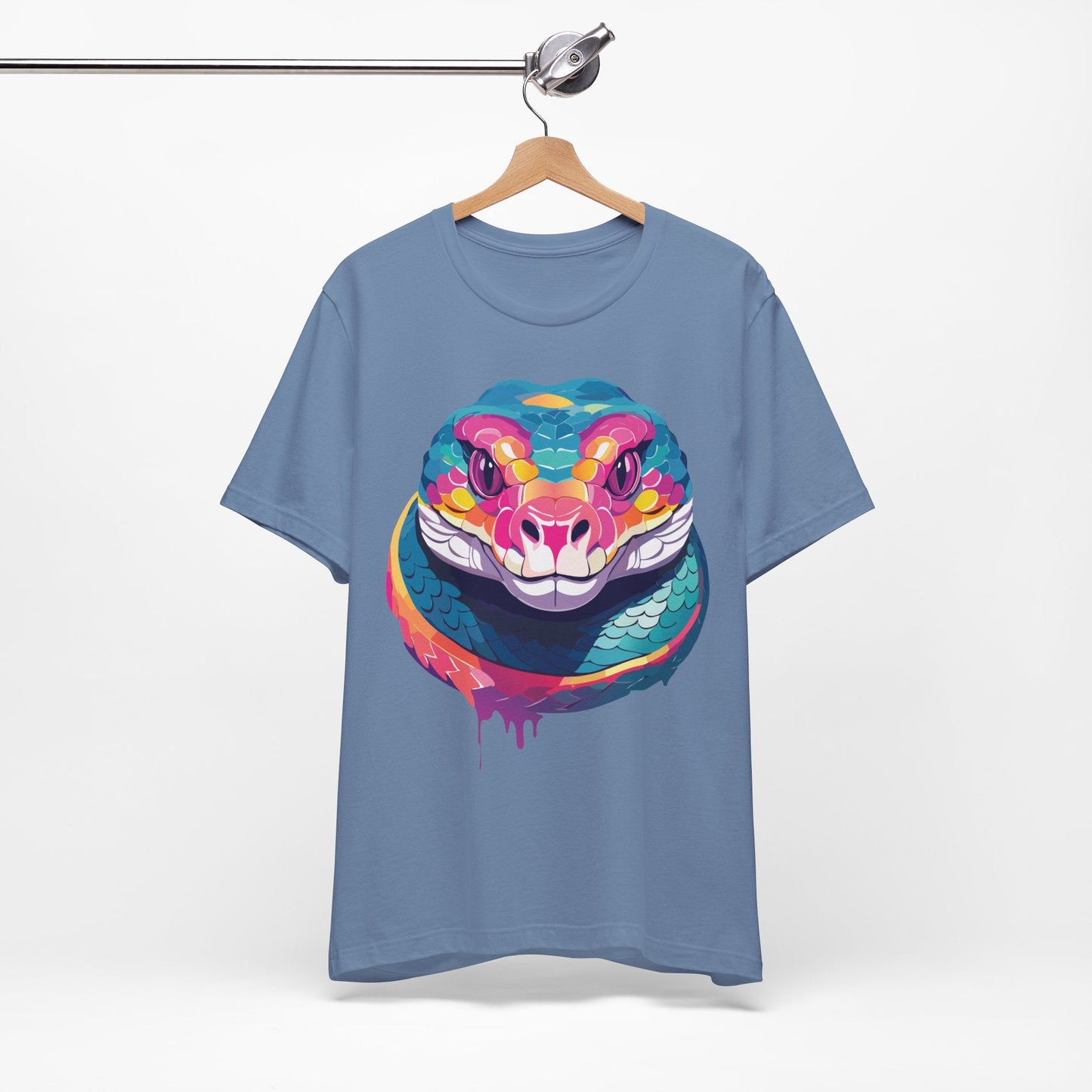 Unisex Animal Tee Shirt With Art Design, Wild Animals Short Sleeve Graphic Tee For Everyday Wear