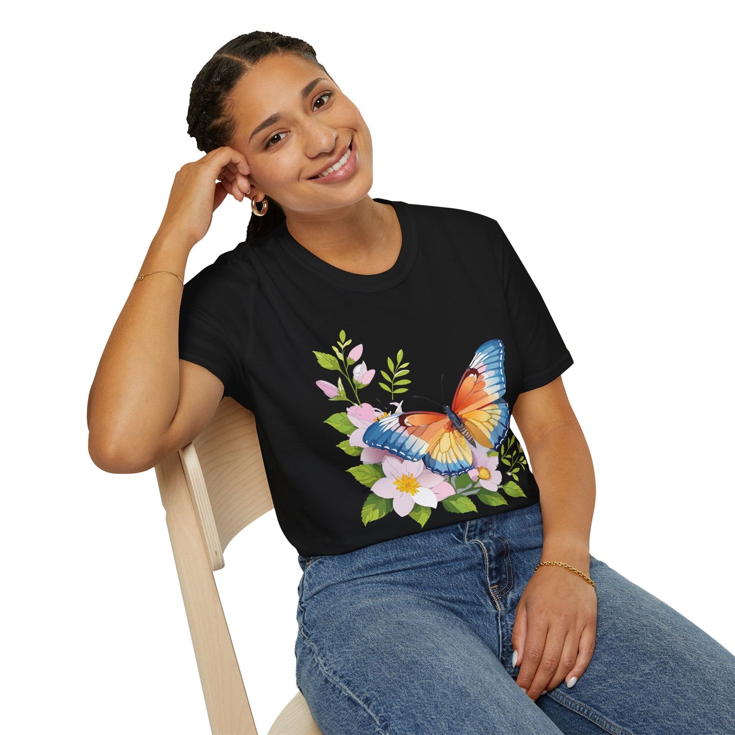 Butterfly T Shirt Unisex Monarch Design Gildan Softstyle 64000 Ring Spun Cotton Tee