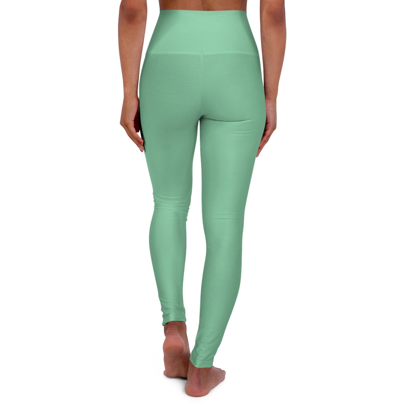 Muted Seaweed Green Color High-Waist Yoga Leggings Women's Seamless Poly-Span Stretchy Pants XS-2XL