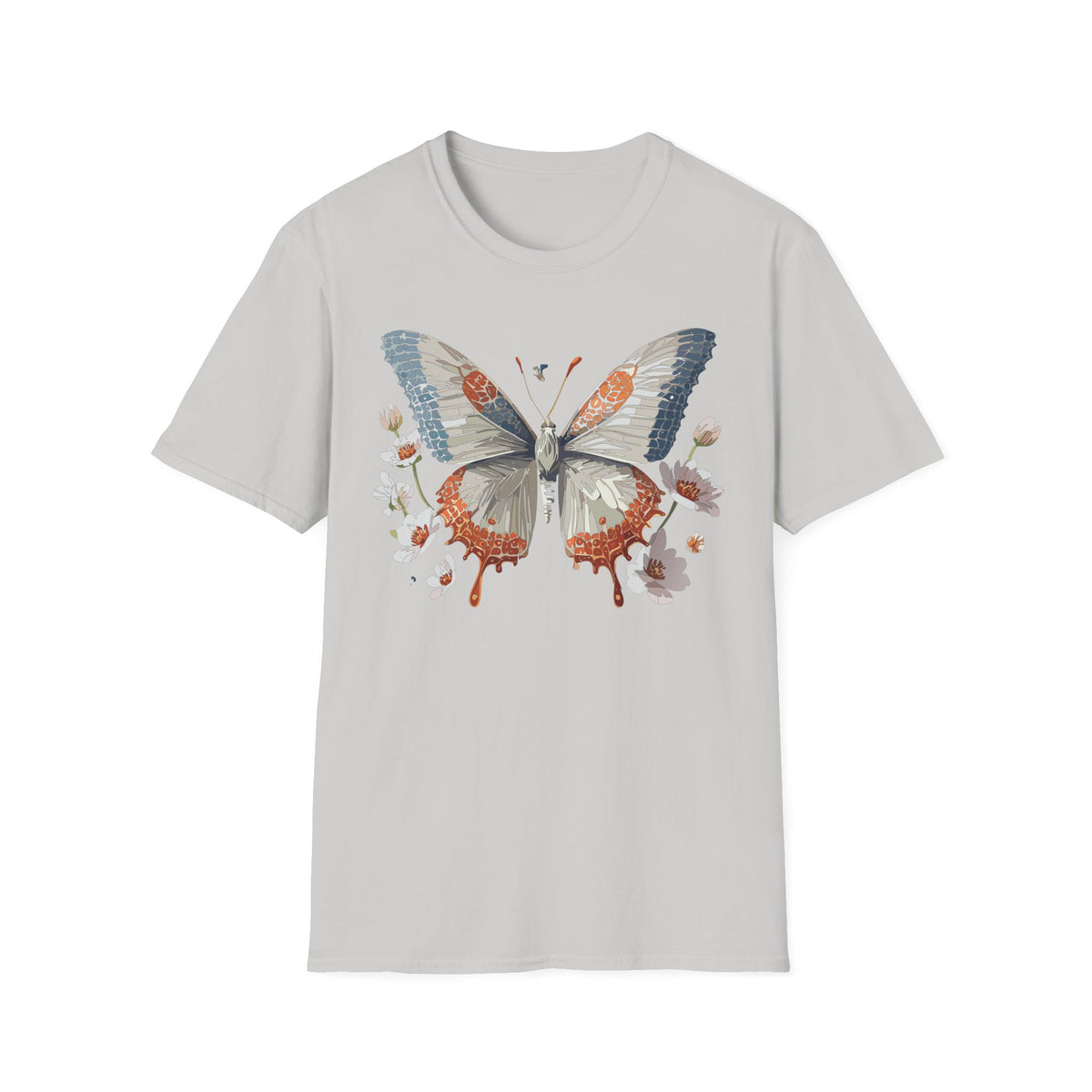 Vintage Botanical Butterfly T-Shirt | Floral Wings Illustration Graphic Tee Unisex 100 Cotton Gildan T-Shirt