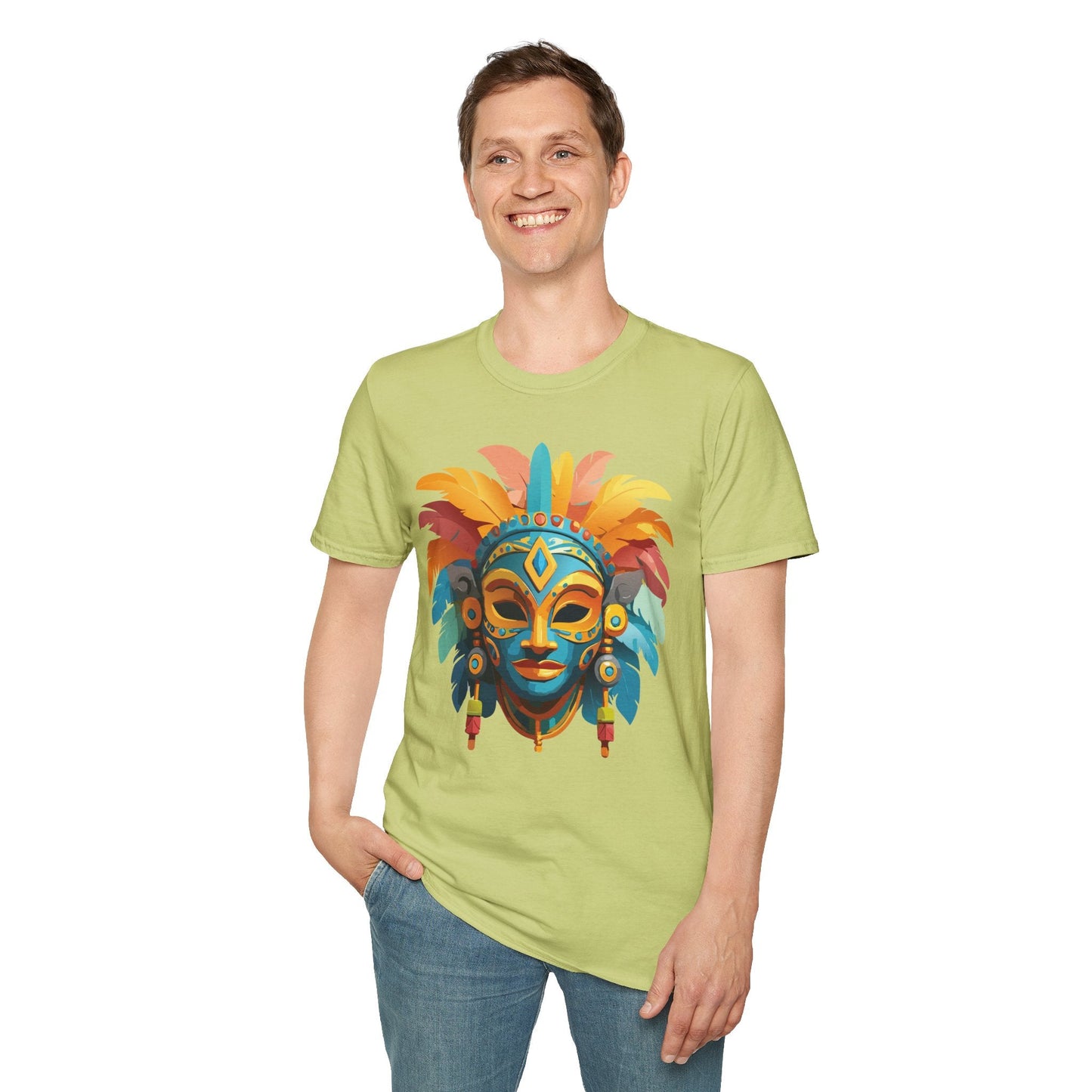 Mask Tee Shirt Unisex Graphic Design Short Sleeve Tee Gildan Softstyle 64000 Ring Spun Cotton