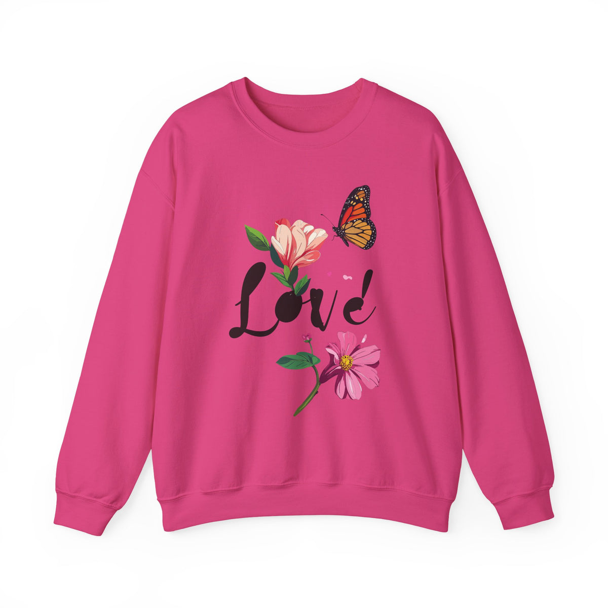 Floral Love Graphic Valentine's Day Sweatshirt Unisex 50/50 Cotton-Poly Sweatshirt w44