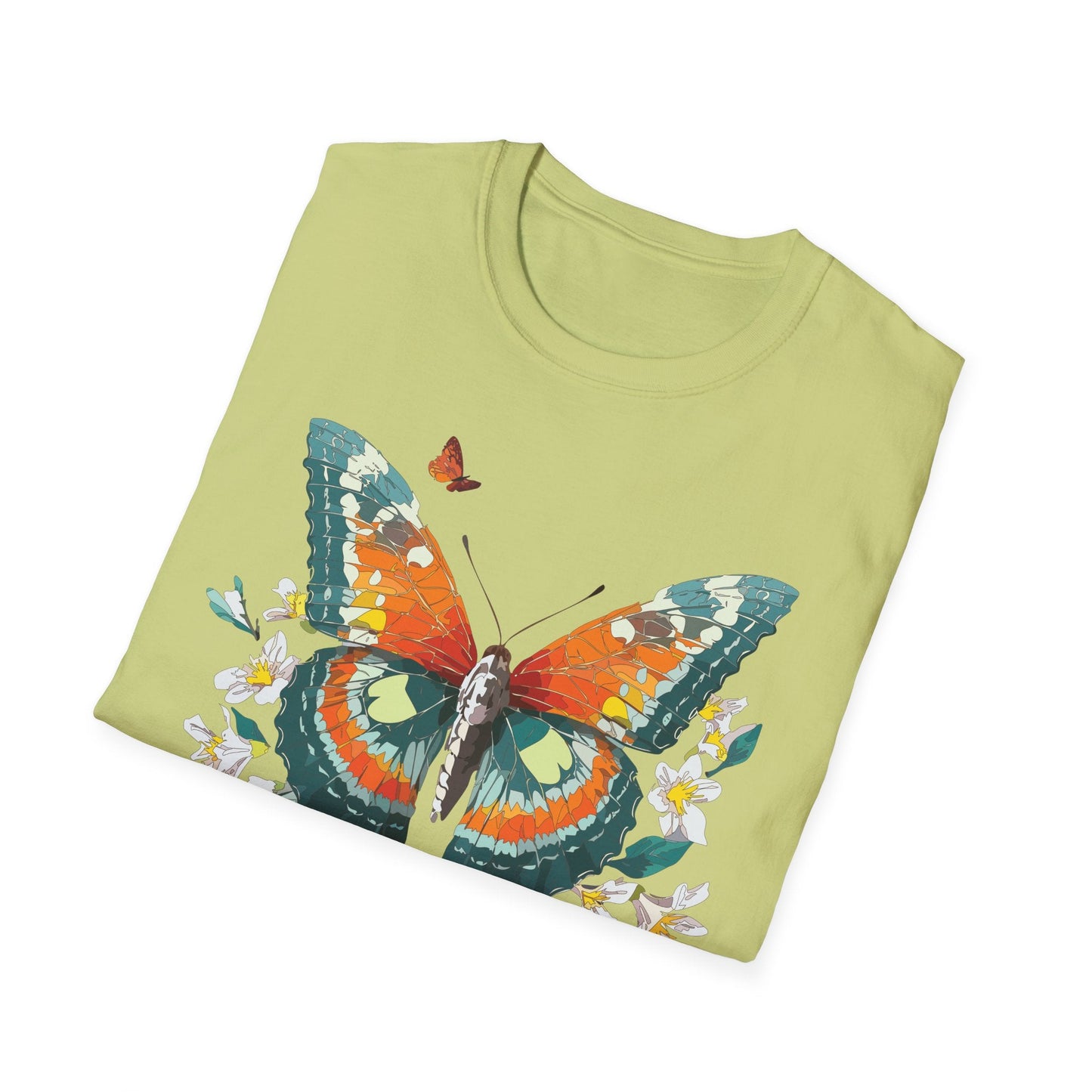 Butterfly T Shirt Unisex Softstyle Gildan 64000 100 Percent Ring Spun Cotton Monarch Tee