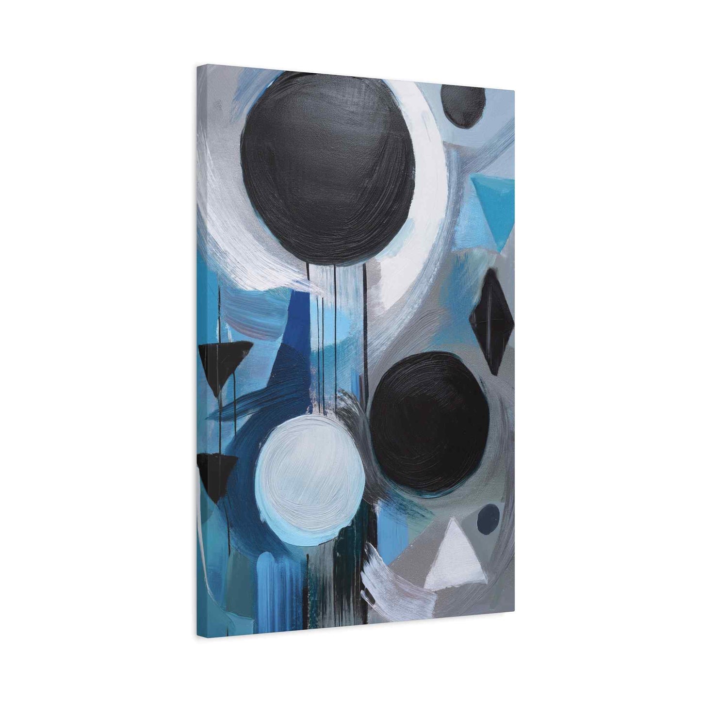 Blue Abstract Painting Print Canvas 20x24,20x30,24x30, 24x32,24x36,30x40, 32x48,36x48,40x60 Pine-Wood Inner Frame ABS-30