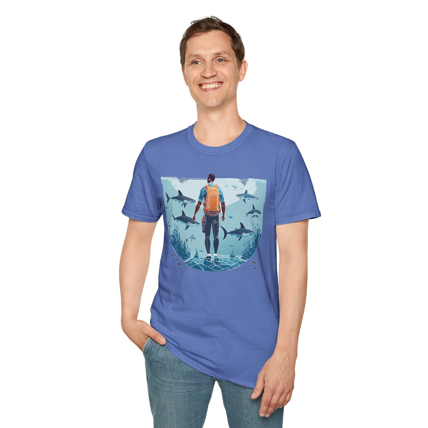 Ocean Tee Shirt Unisex Softstyle T Shirt With Ocean Art Design U Boat Theme Graphic Artwork Edition