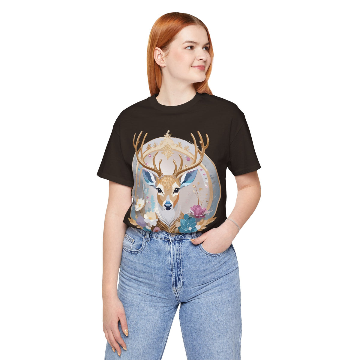 Medallion Graphic Unisex Cotton Bella+Canvas Tee with Art Design d78