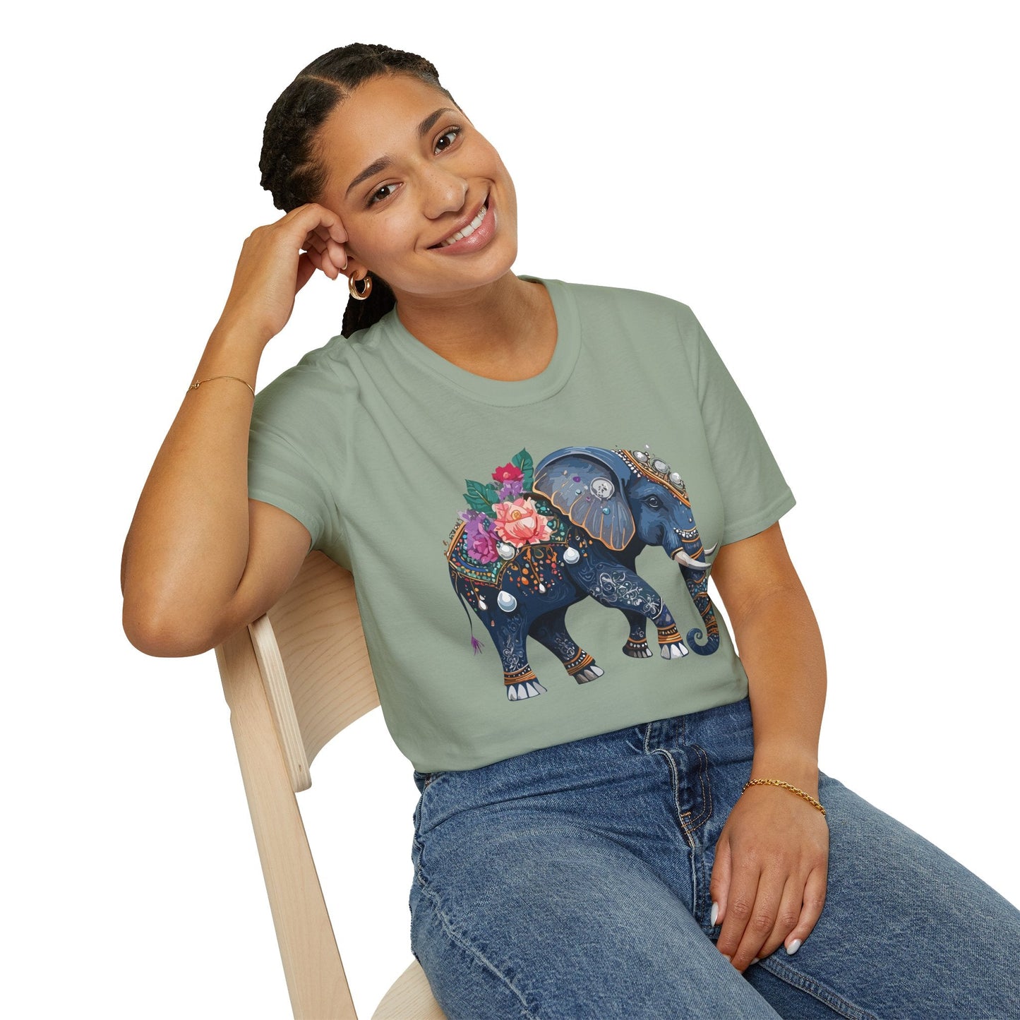 Elephant T Shirt Unisex Softstyle Tee Gildan 64000 100 Percent Cotton Comfort Everyday