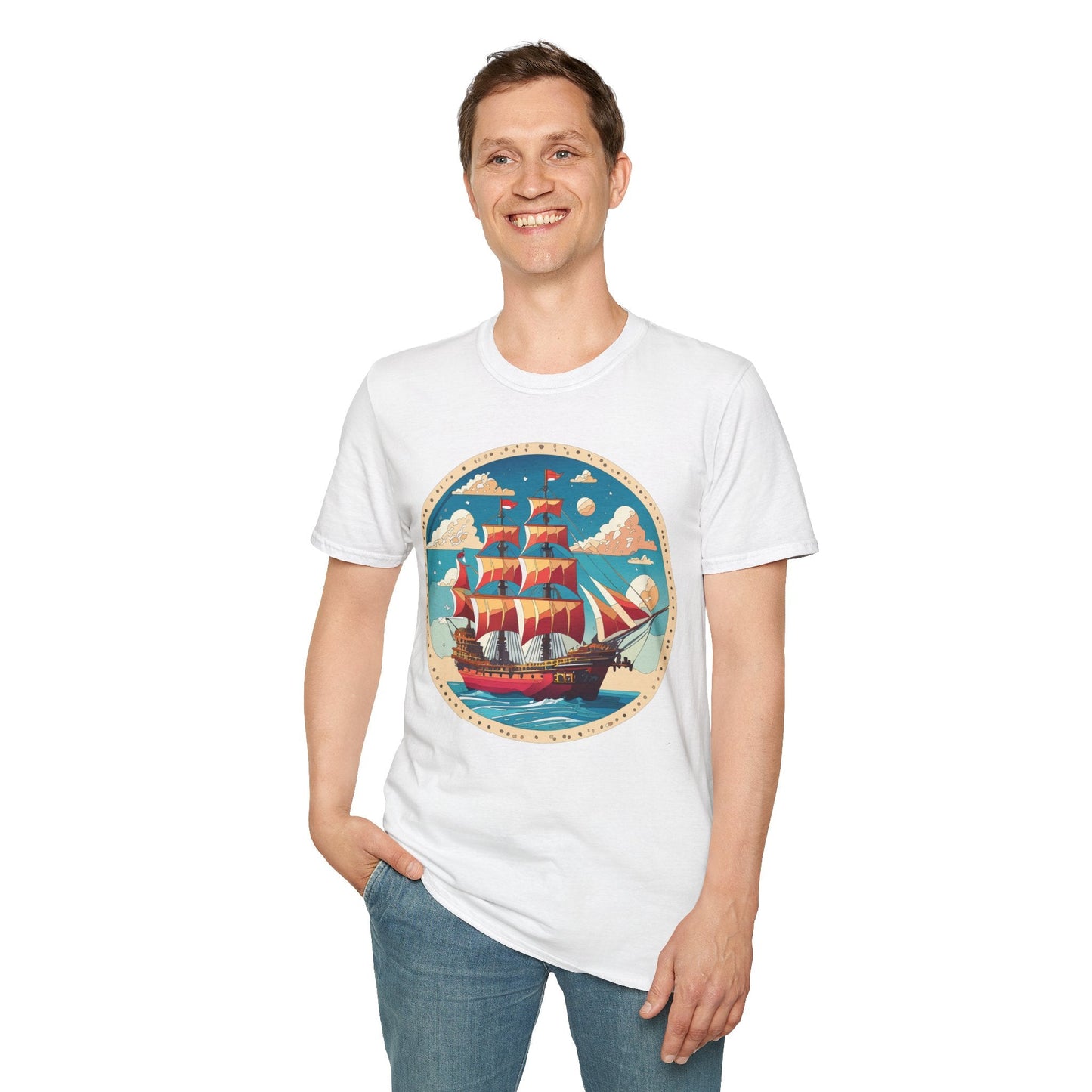 Unisex Ship T Shirts Frigate T Shirts Vessel Tee Shirt Gildan Softstyle 64000 Premium Cotton