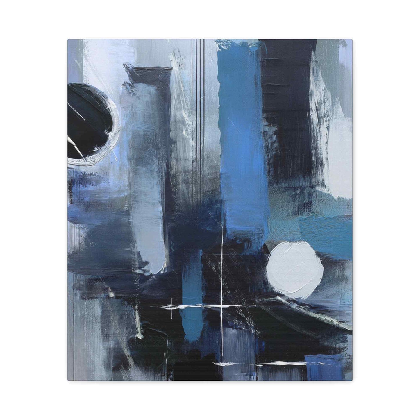 Blue Abstract Painting Print Canvas 20x24,20x30,24x30, 24x32,24x36,30x40, 32x48,36x48,40x60 Pine-Wood Inner Frame ABS-25