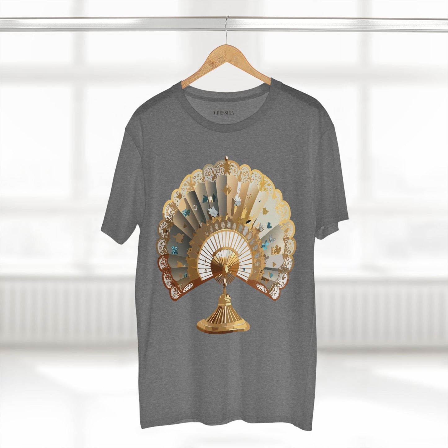 Antique Fan Graphic Design T-Shirt Unisex 100 Cotton Floral Carnival Artwork Tee 22