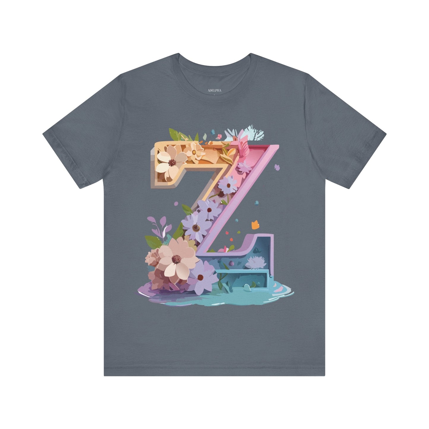 Letter Z Shirt Unisex Graphic Tee Adelpha Vintage Inspired Artwork Short Sleeve Jersey