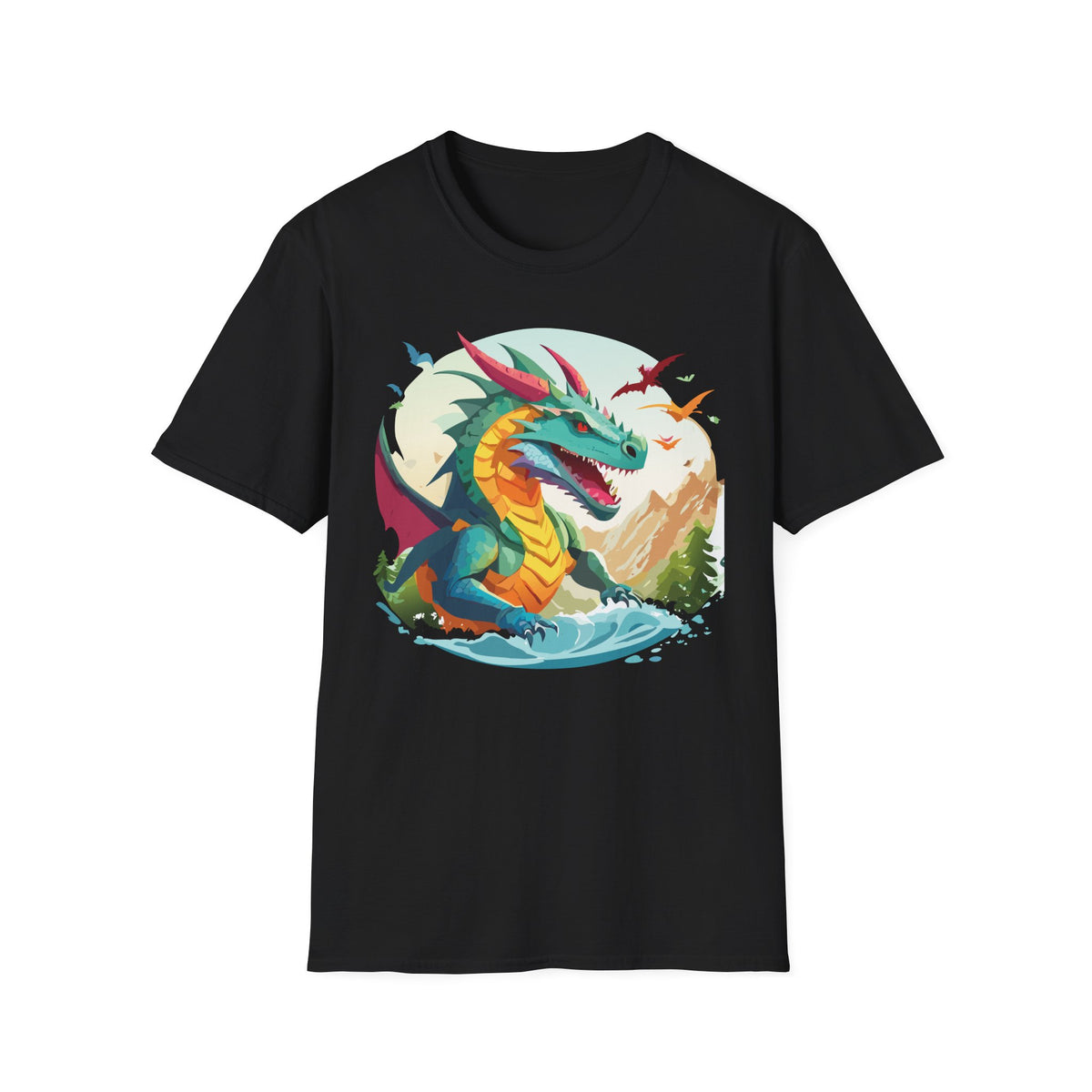 Dragon Graphic Tee Gildan Unisex 100 Cotton Tee Shirt with Animals m14
