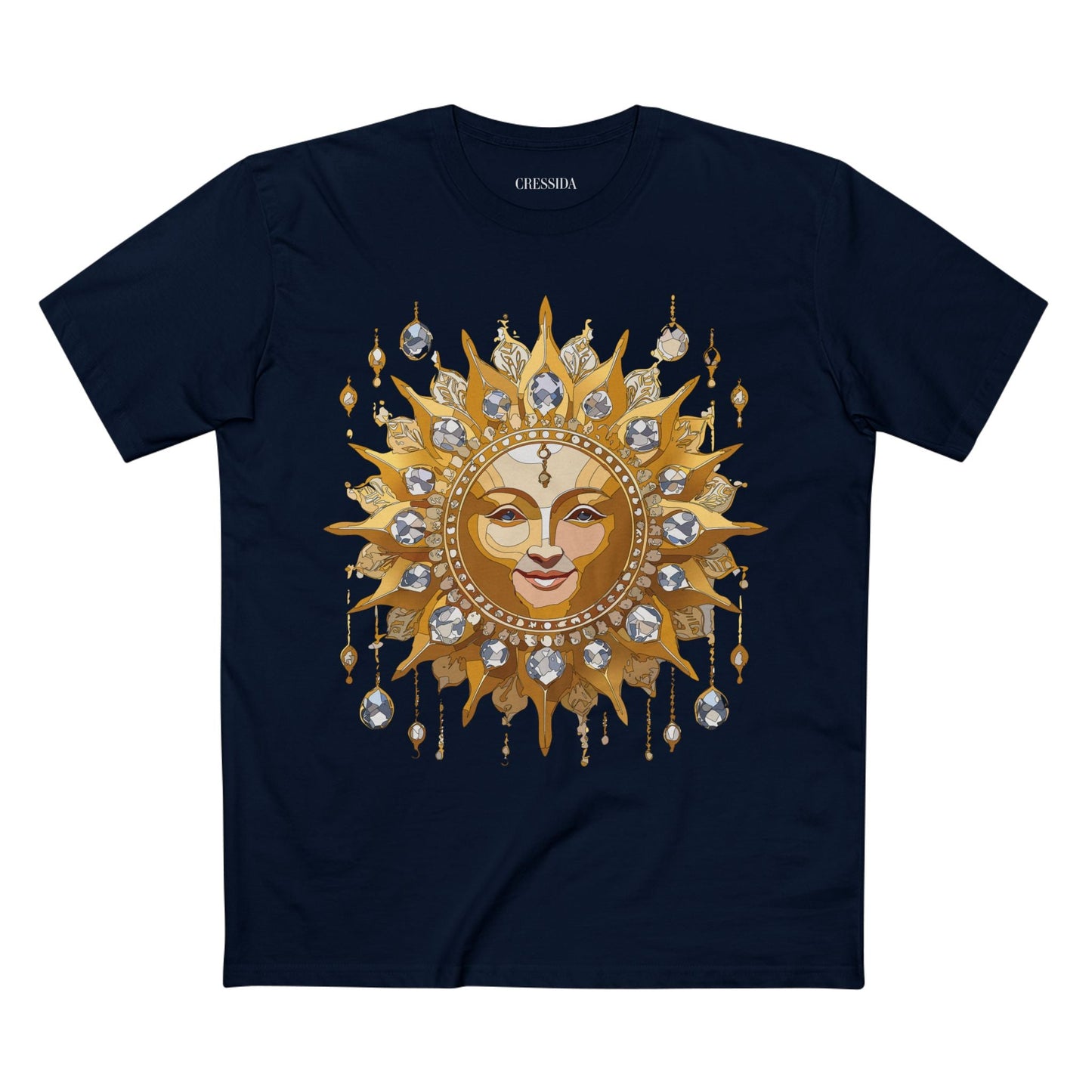 Gold Sun Graphic Unisex 100 Cotton T-Shirt with Golden Art Design 6