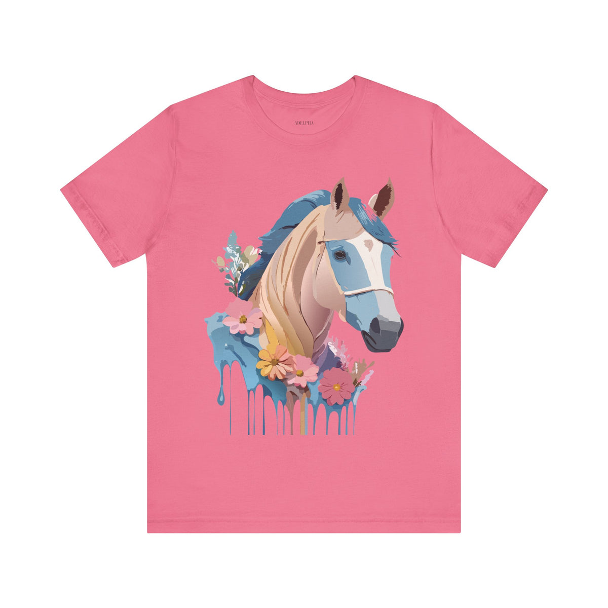 Horse Graphic Unisex Cotton Bella+Canvas Tee with Art Animal Design e308