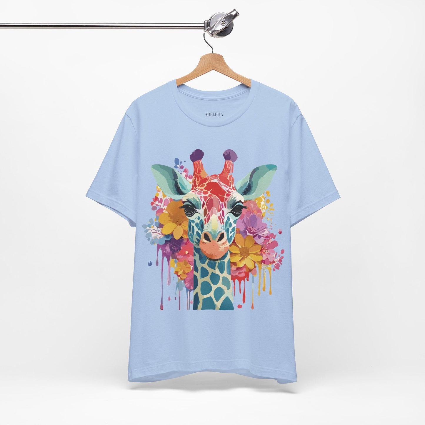Giraffe Graphic Tee Unisex Vintage Inspired Art Design Adelpha Short Sleeve Shirt