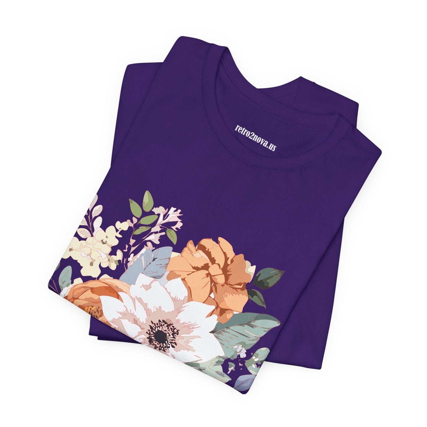 Unisex Floral Shirt Jersey Short Sleeve Tee Lightweight Breathable Flowers Collection Retro2Nova