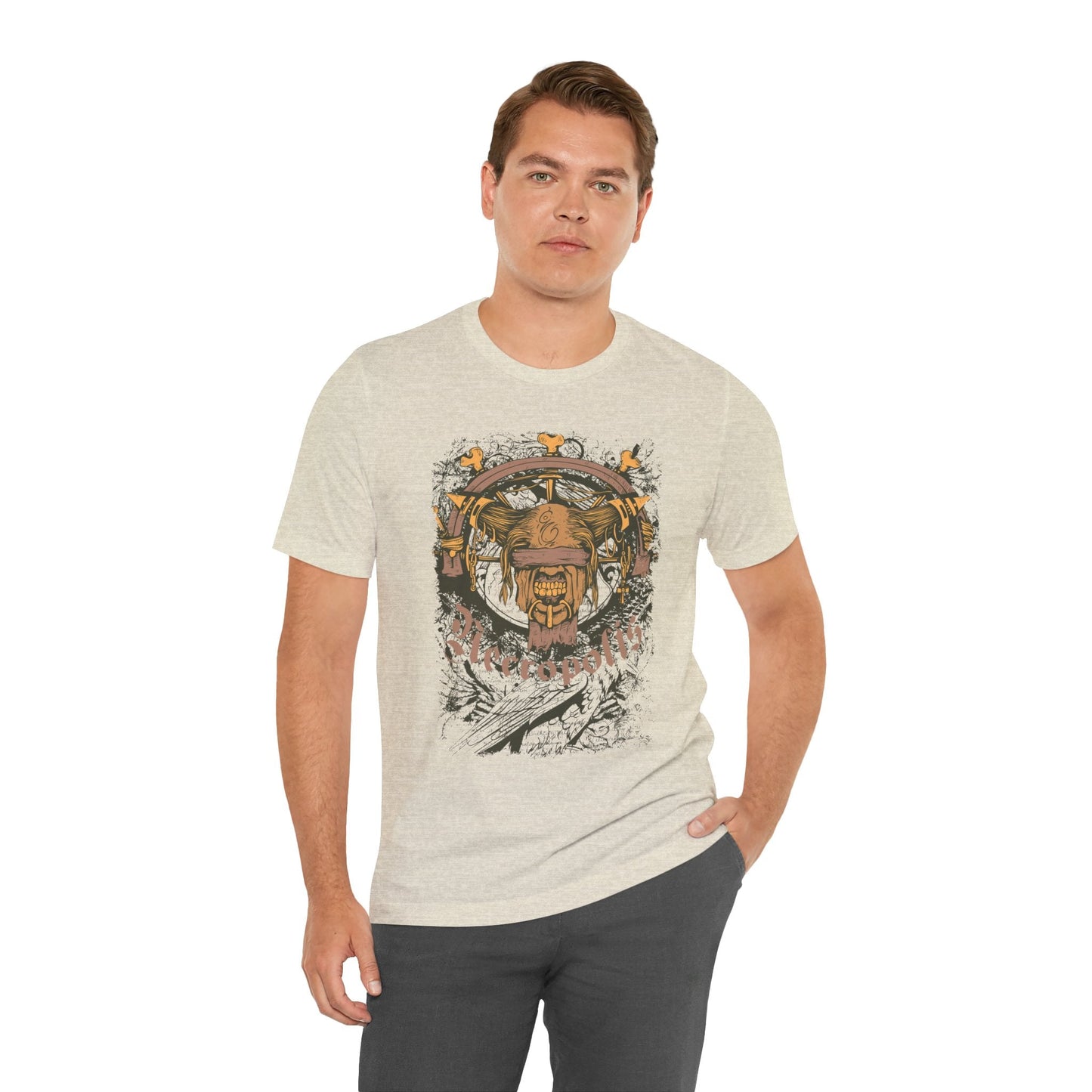 Skull Nordic Warrior Graphic Unisex Cotton T-Shirt r12