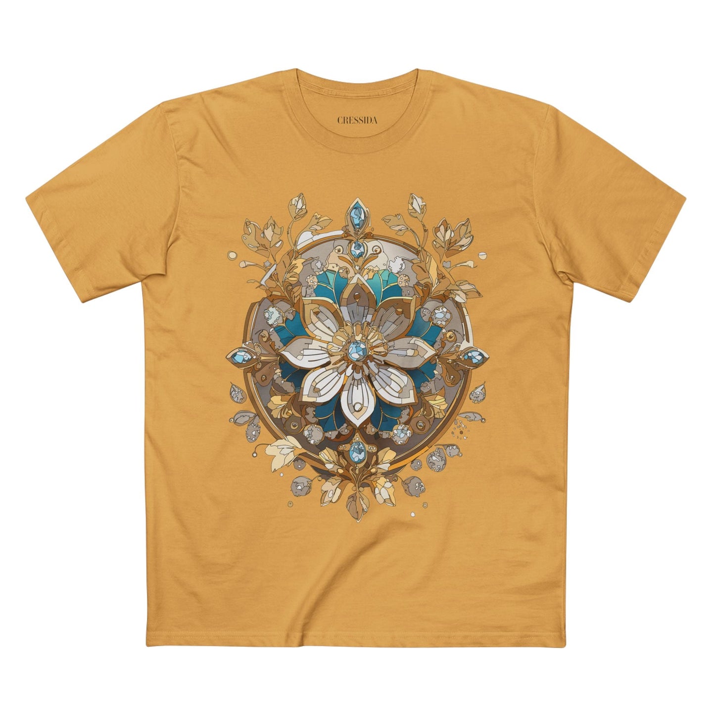Floral Graphic T-Shirt Unisex 100 Cotton Art Design with Antique Flowers Tee 11