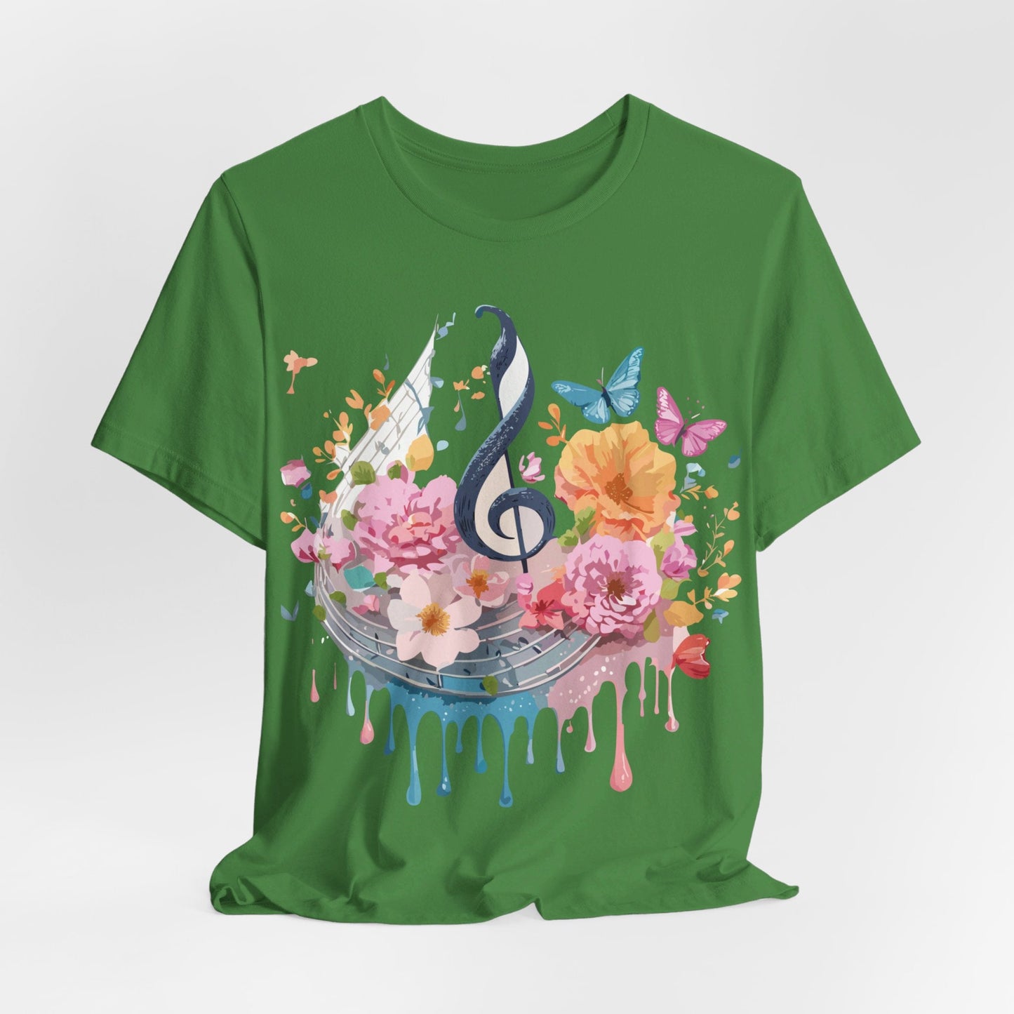 Music Graphic Unisex 100 Cotton Vintage Art with Musical Elements Tee 125