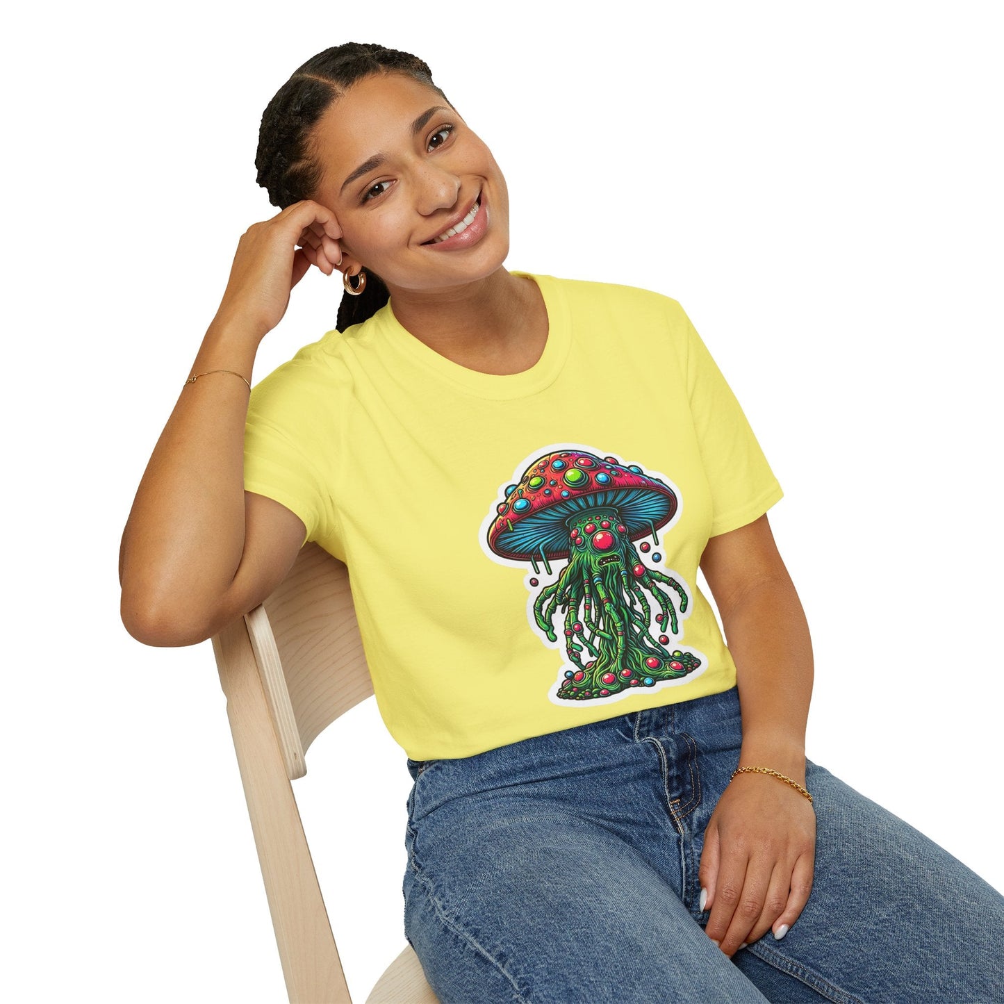 Mashroom Tee Shirt Unisex Funny Mashroom Shirt With Fungus Art Design Gildan Softstyle 64000